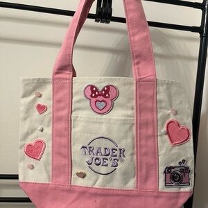 Trader Joe’s Pink and Cream Tote Bag